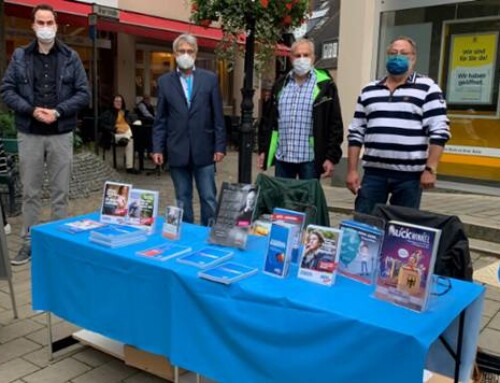 Infostand am Ratinger Marktplatz